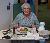 Lilian - enjoying a post operation meal